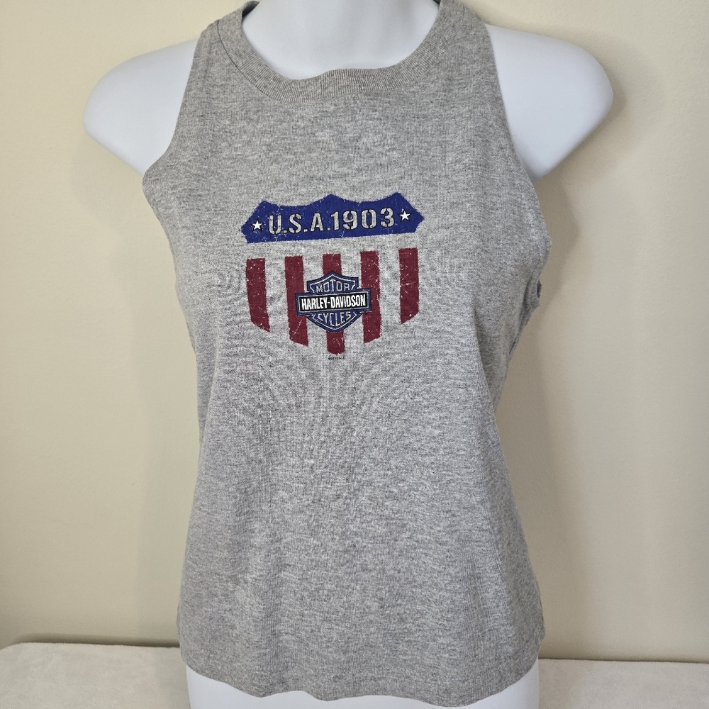 Harley-Davidson Gray Muscle Tee with USA Graphic